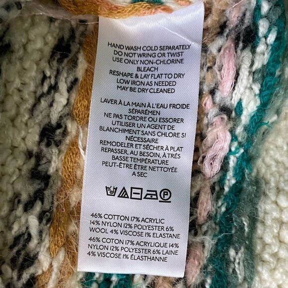 Pilcro Chunky Knit Balloon Sleeve Boxy Turtleneck Sweater NWT Size Extra Large - Picture 6 of 8